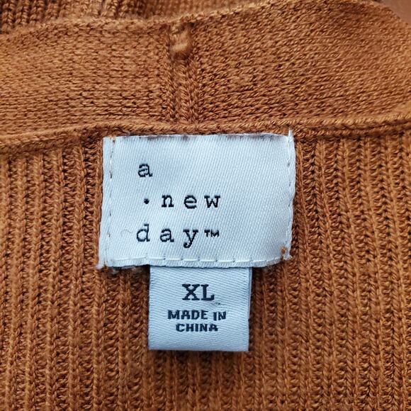 A New Day Womens XL‎ Brown Cardigan Sweater Pre-Owned - Picture 4 of 5